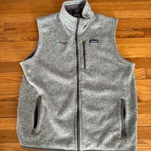 Gray Logo Patagonia Fleece Vest